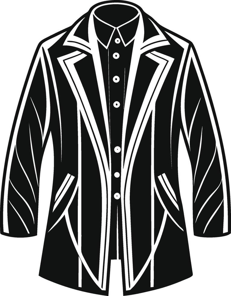 Antique Style Overcoat Monochrome Art vector