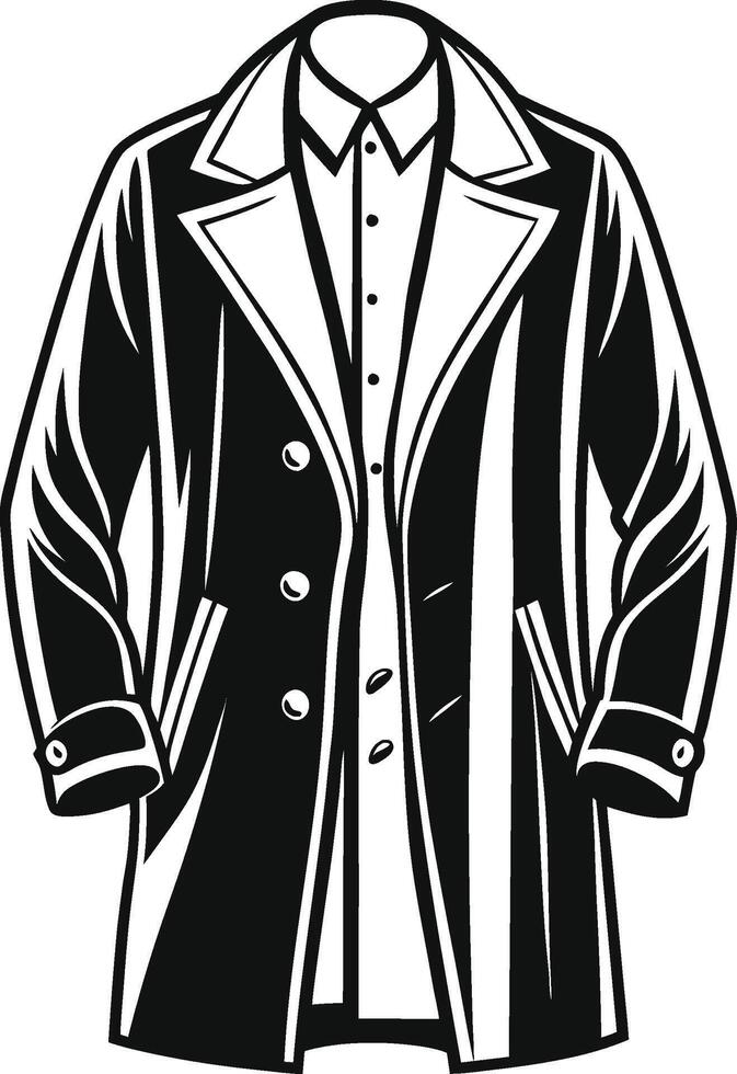 Sophisticated Overcoat Heritage Sketch vector