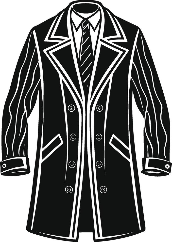 Stylized Retro Overcoat Silhouette vector