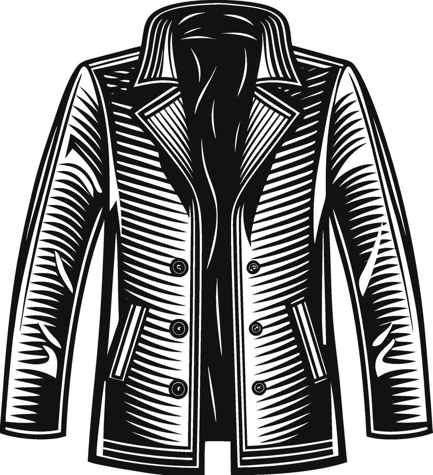 Stylish Overcoat Retro Silhouette Design vector