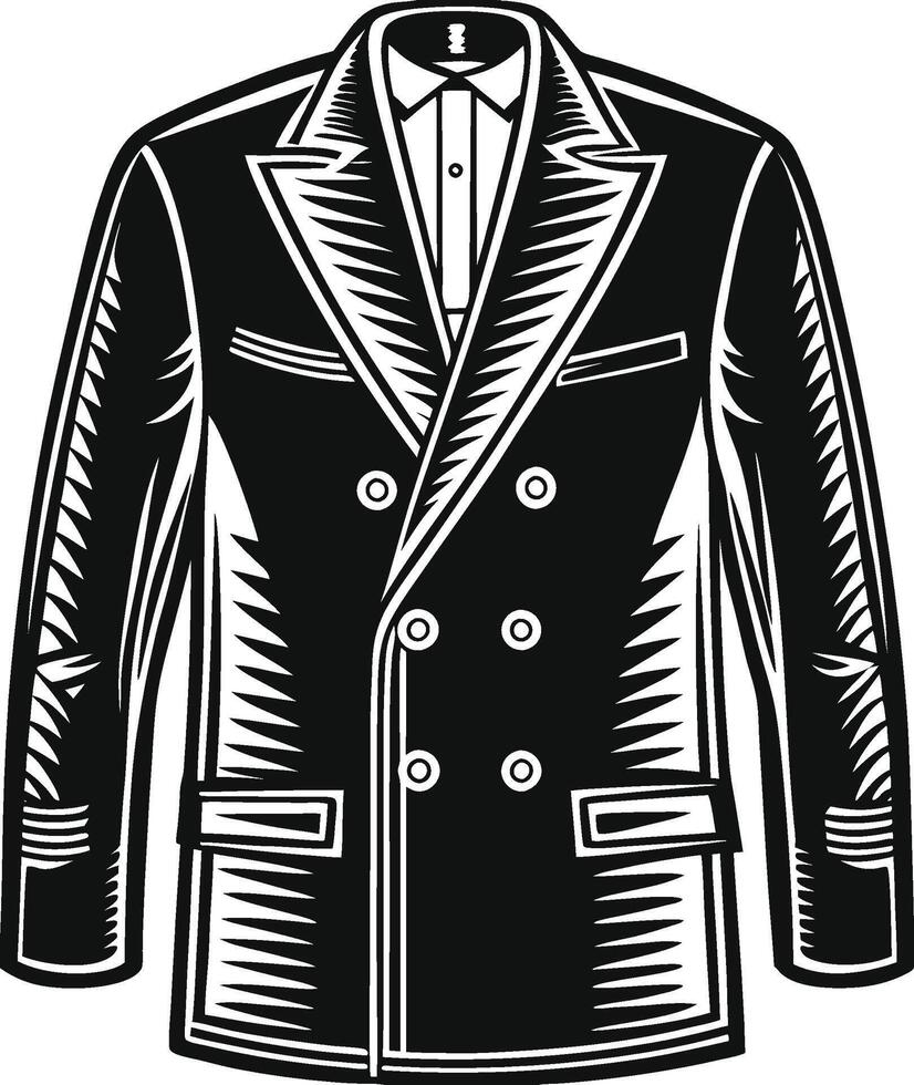 Heritage-Inspired Overcoat Vintage Art vector