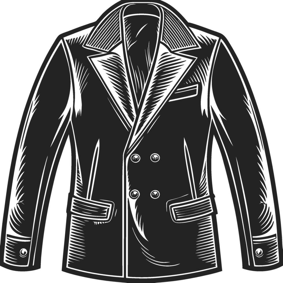 Retro Style Overcoat Monochrome Art vector