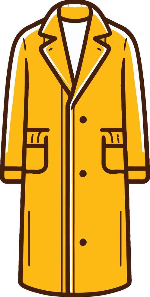 Classic Man Overcoat Outline Sketch vector
