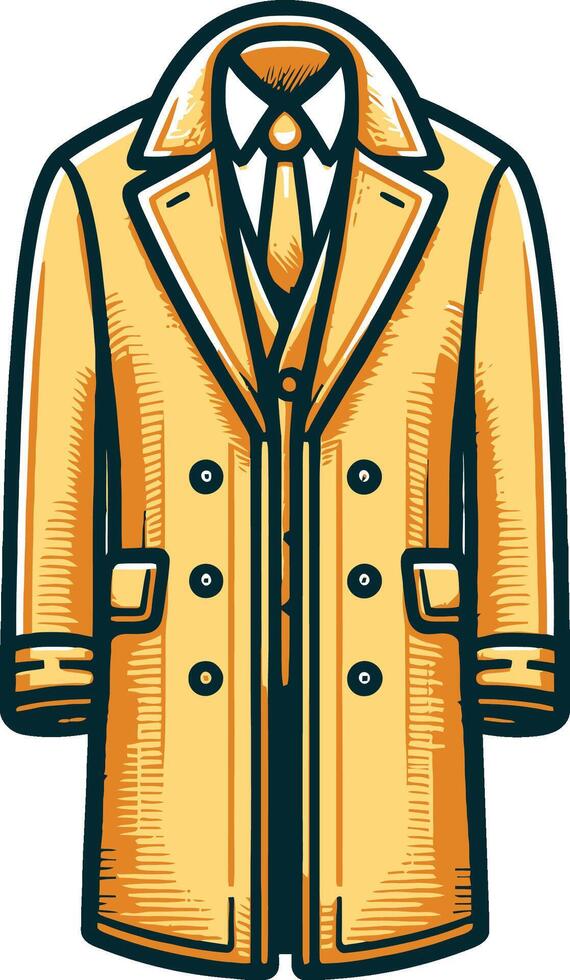 Timeless Overcoat Black Sketch vector