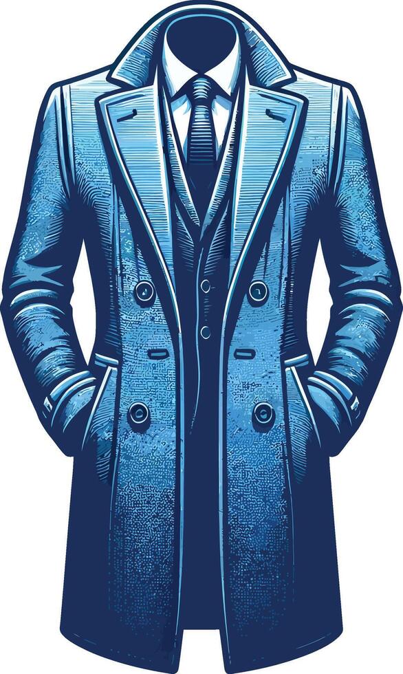Classic Overcoat Monochrome vector