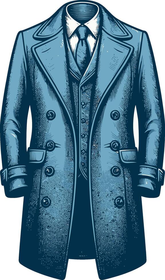 Rustic Overcoat Vintage Silhouette Design vector