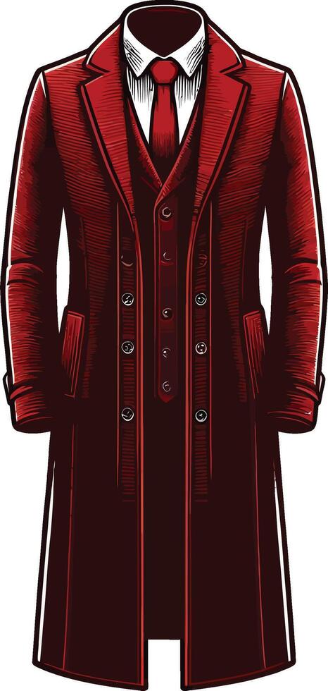 Retro Man Overcoat Silhouette Design vector