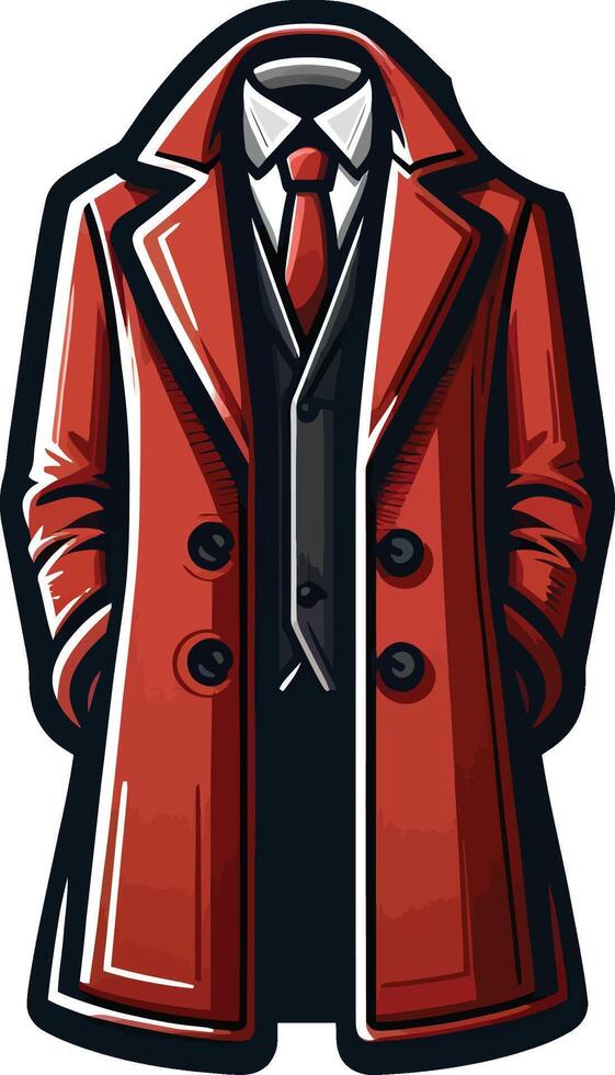 Detailed Overcoat Vintage Drawing Art vector