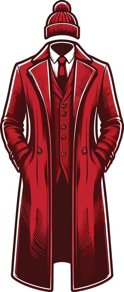 Minimalistic Overcoat Vintage Artwork vector