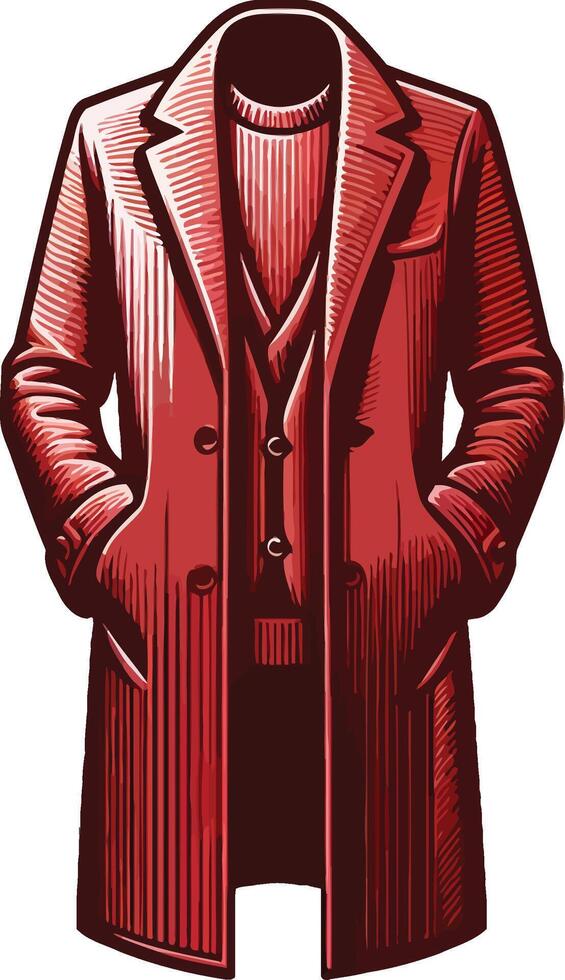 Vintage Minimal Overcoat Line Design vector