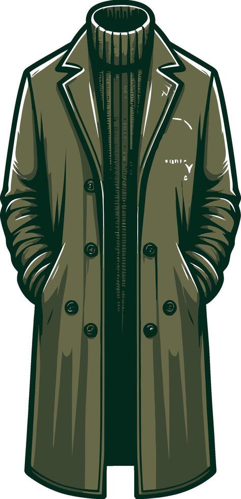 Refined Overcoat Line Design vector