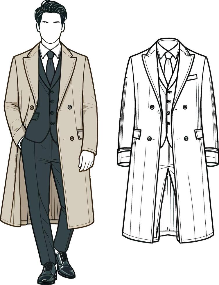 Classic Overcoat Retro Artwork vector