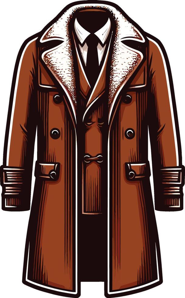 Minimal Overcoat Black Line vector