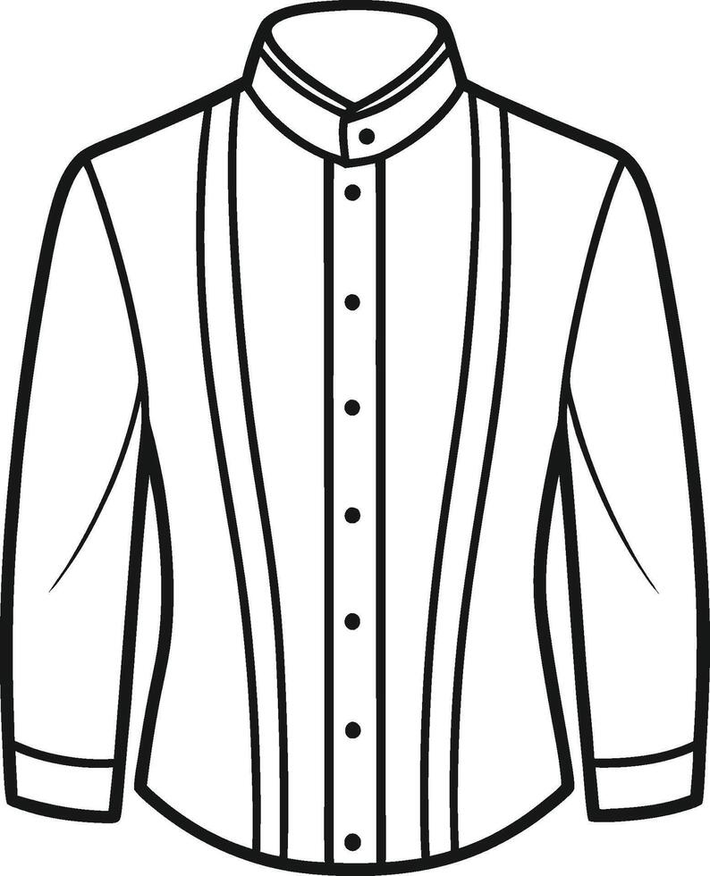 Timeless Mandarin Collar Black Line Illustration vector