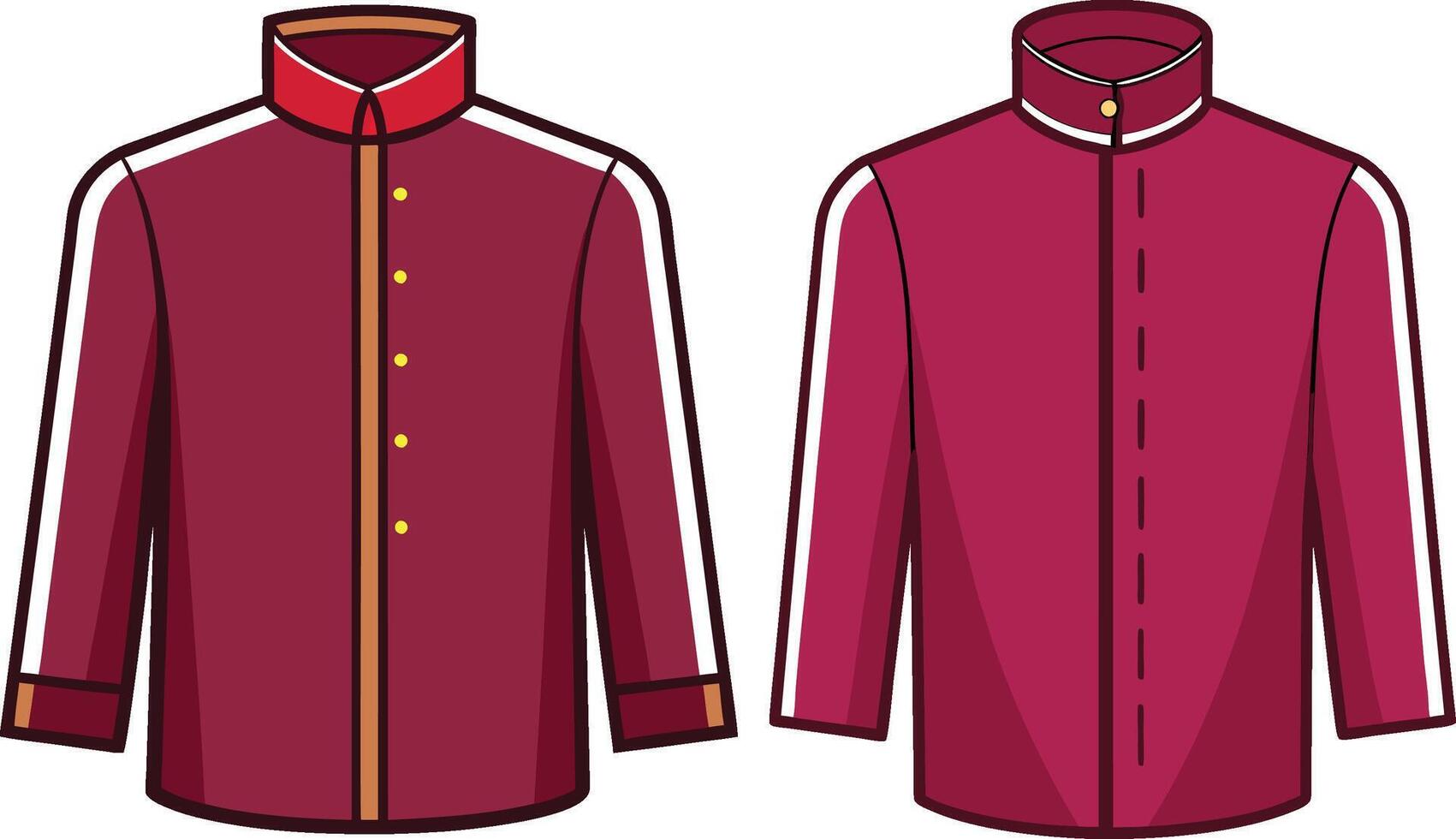 Refined Overcoat Line Art Silhouette vector