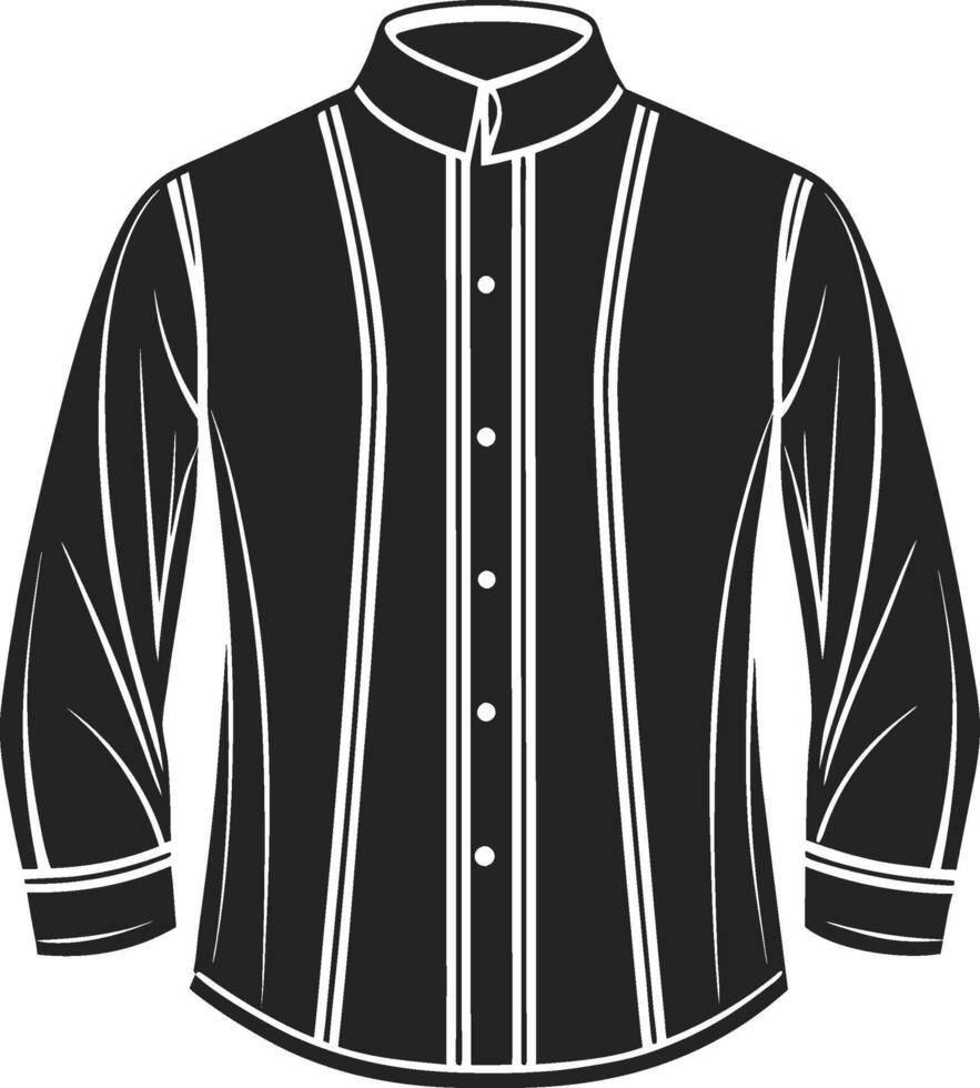 Stylized Black Overcoat Vintage Line Design vector