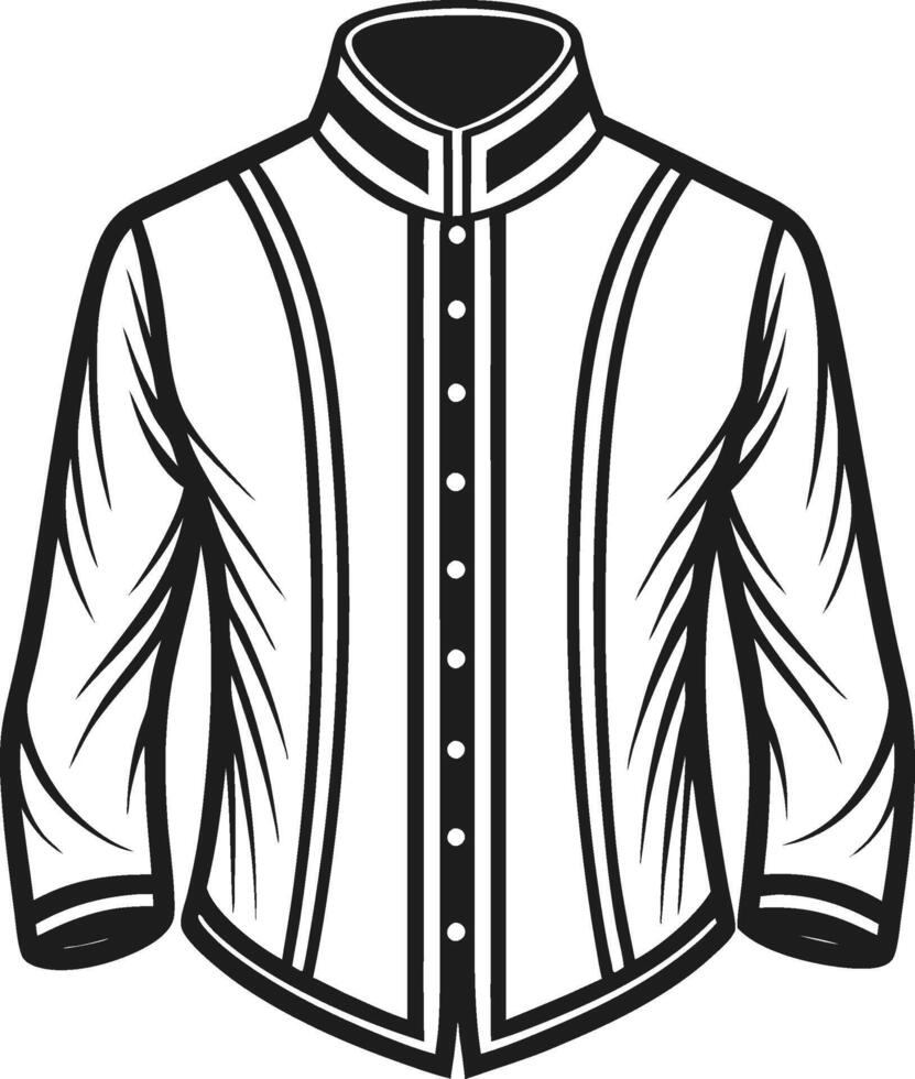 Elegant Black Overcoat Outline vector