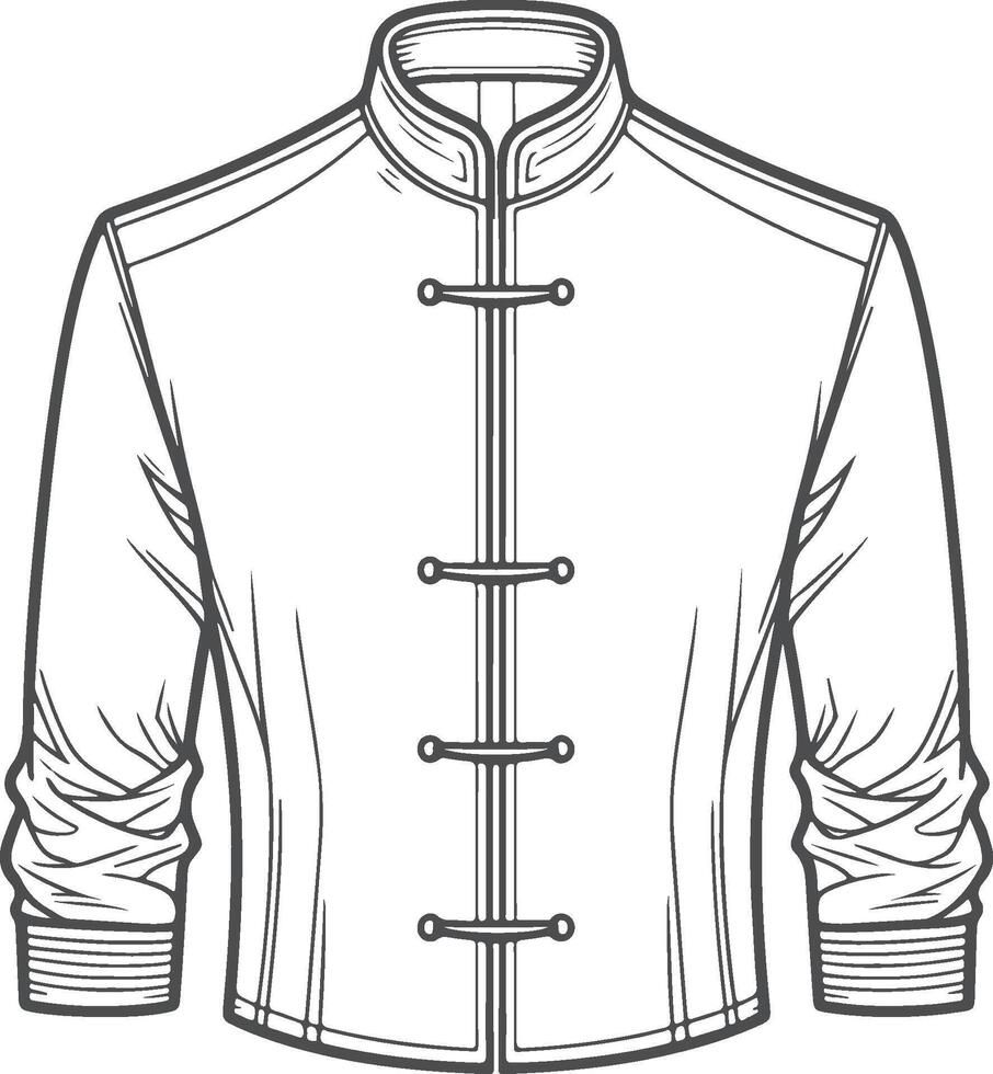 Minimalistic Overcoat Black Line Artwork vector