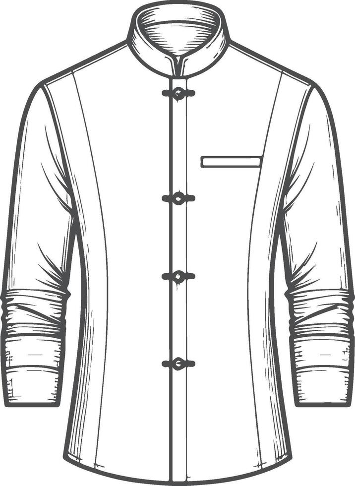 Detailed Retro Style Overcoat Sketch vector