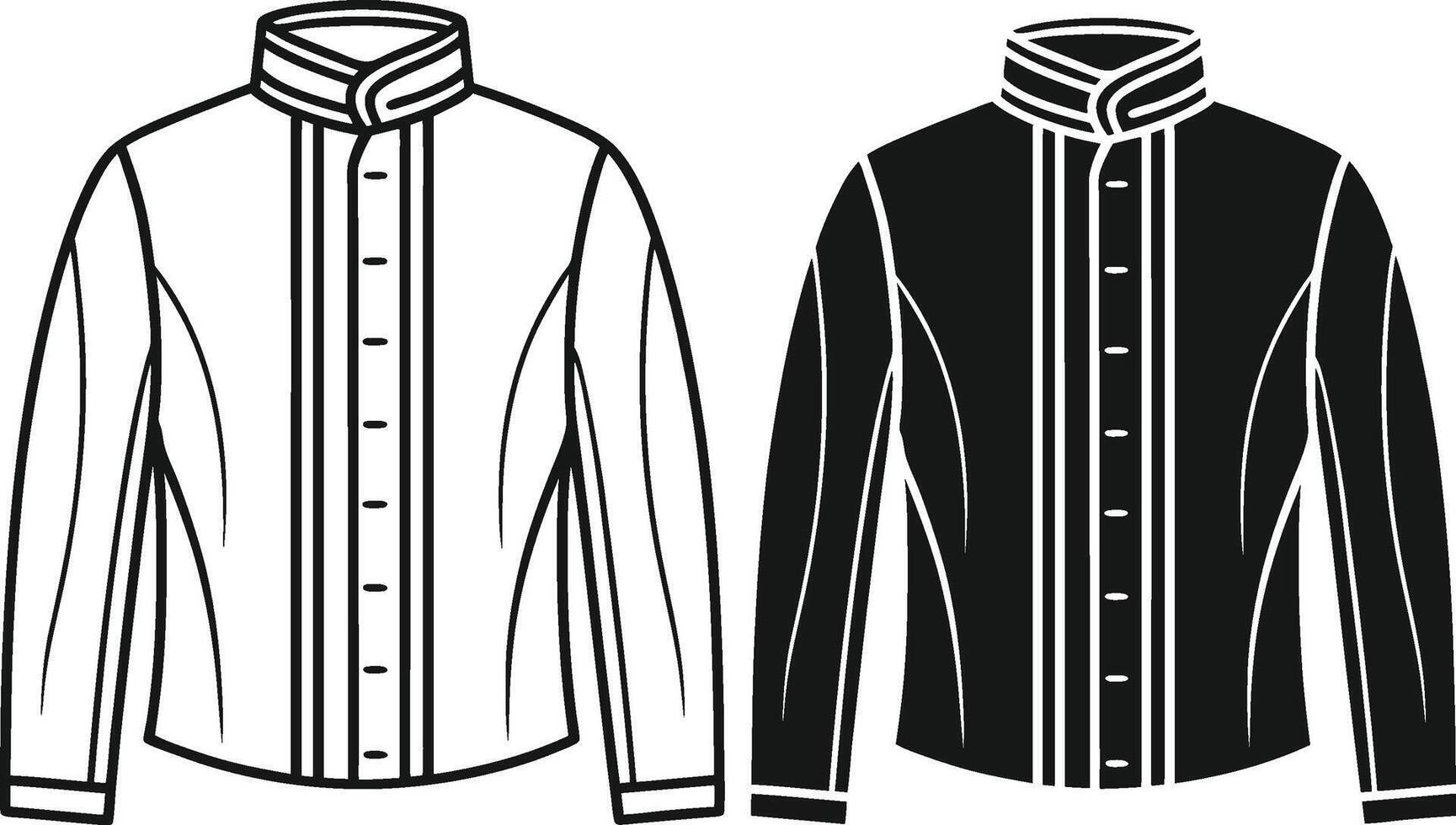 Elegant Heritage Overcoat Outline Illustration vector