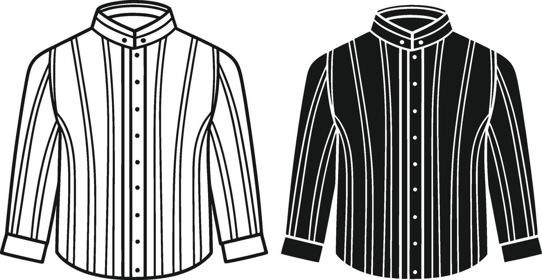 Classic Monochrome Overcoat Linework Art vector