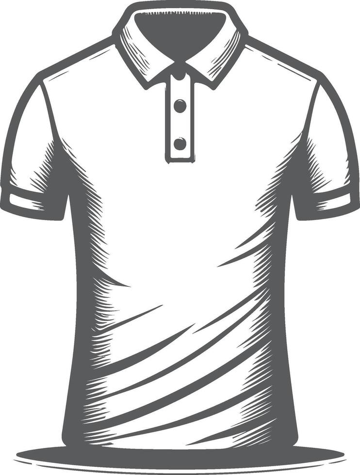 Elegant Polo Shirt Minimal Heritage Linework vector
