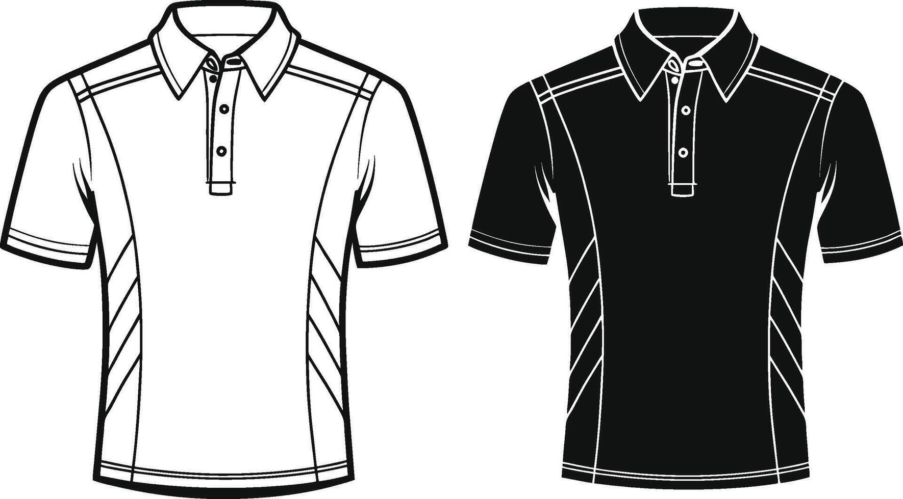 Sophisticated Polo Shirt Line Art Sketch vector