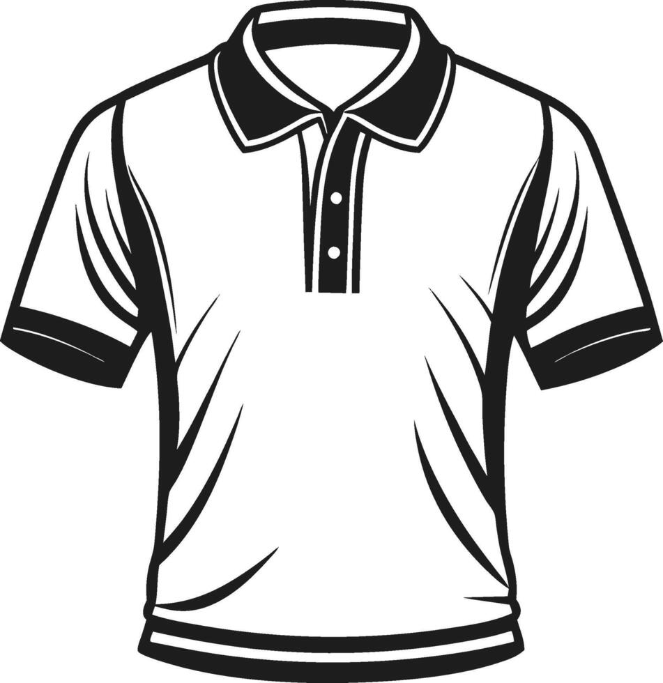 Rustic Polo Shirt Minimal Monochrome Design vector