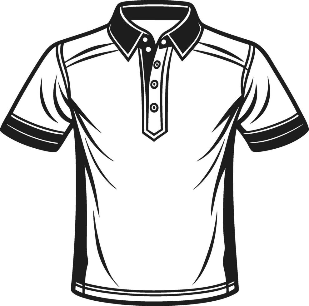 Timeless Polo Shirt Artistic Silhouette Drawing vector