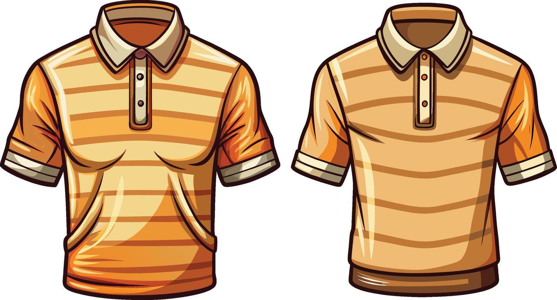 Retro Polo Shirt Linework Artwork vector