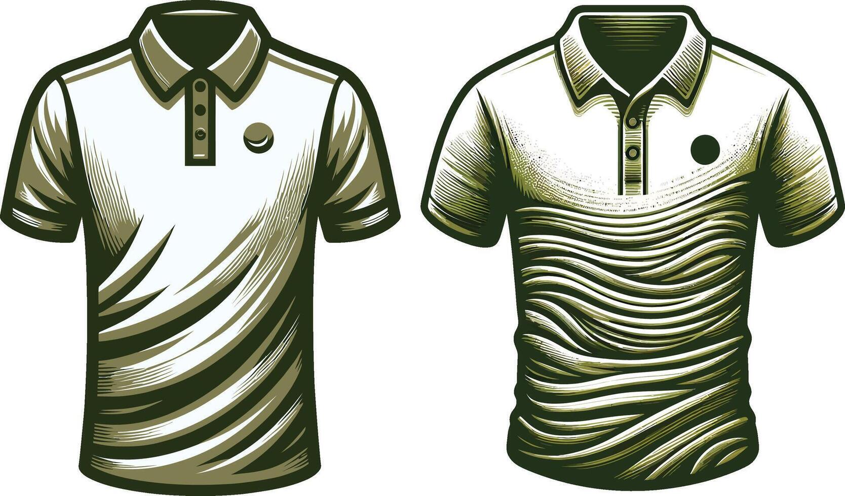 Sophisticated Polo Shirt Linework vector