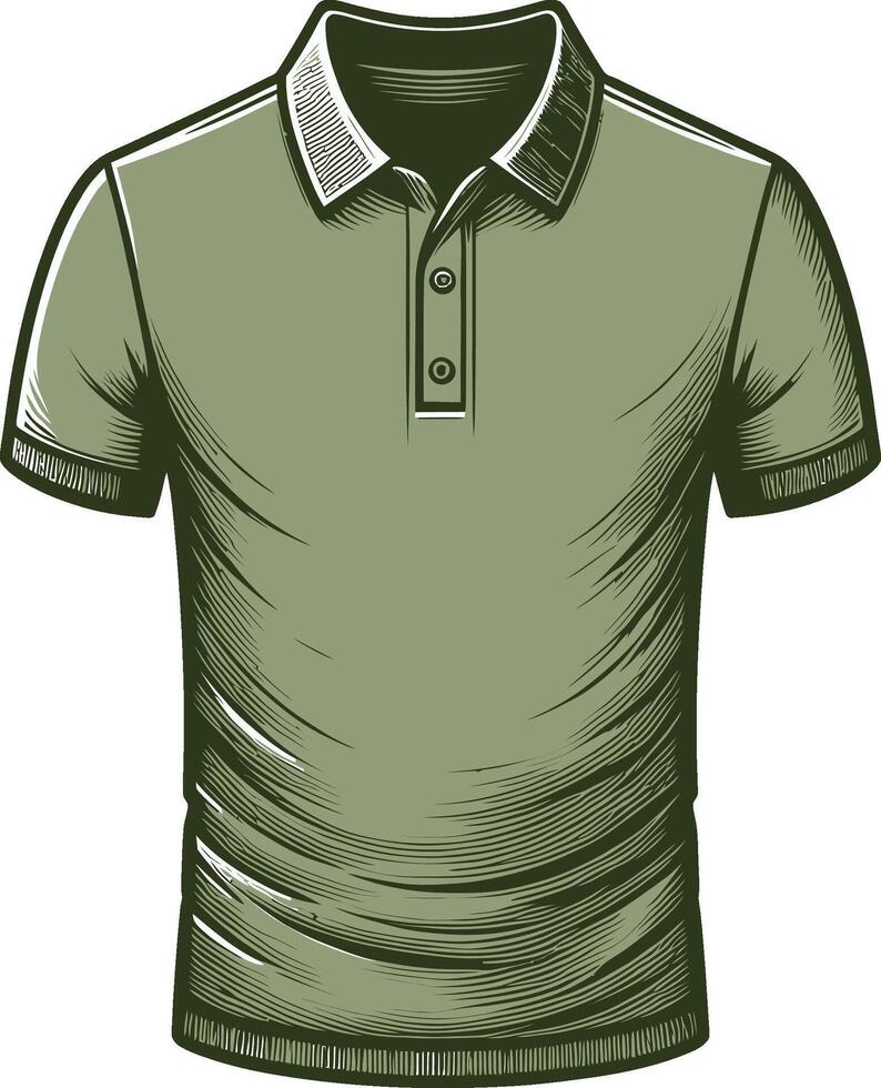Refined Polo Shirt Retro Sketch Design vector