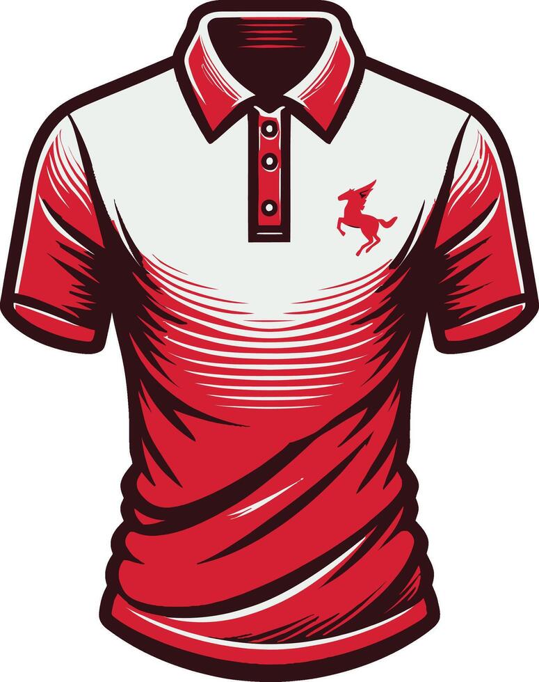 Retro Black Polo Shirt Sketch Artwork vector