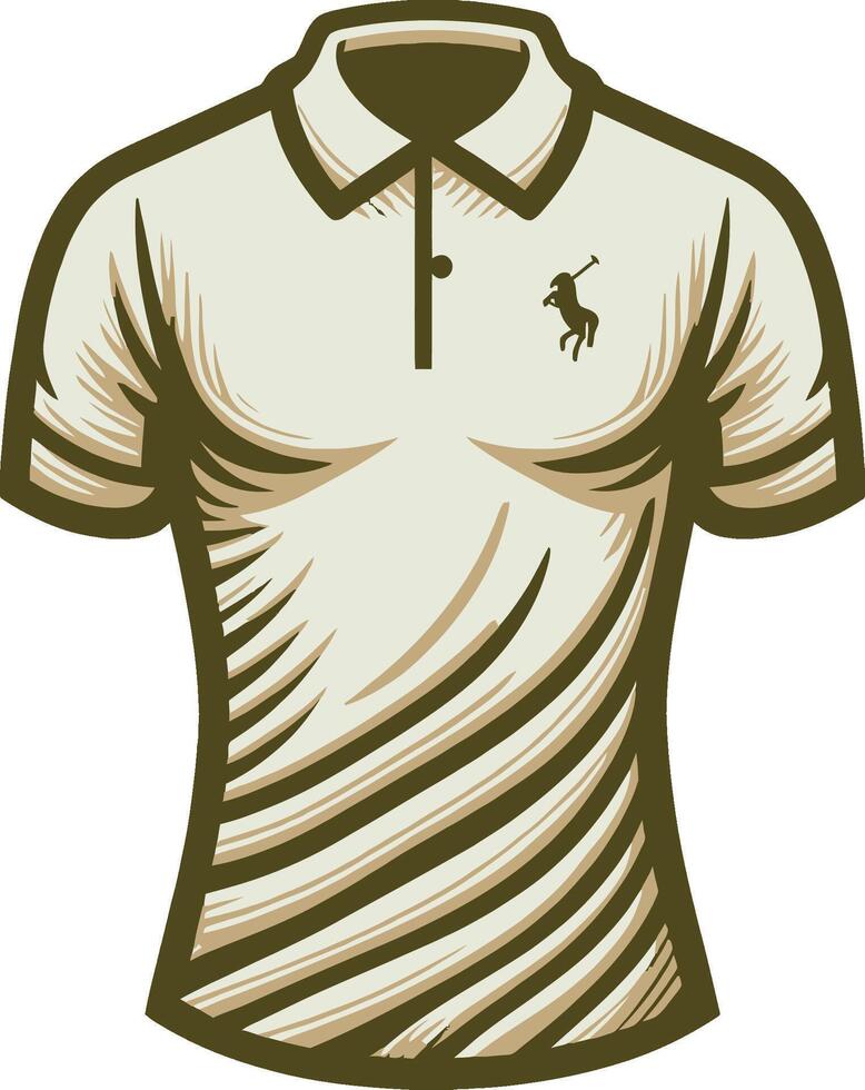 Vintage Polo Shirt Sketch Illustration vector