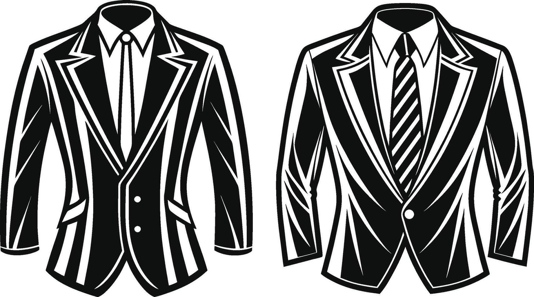 Artistic Tailored Suit Minimal Linework Design vector