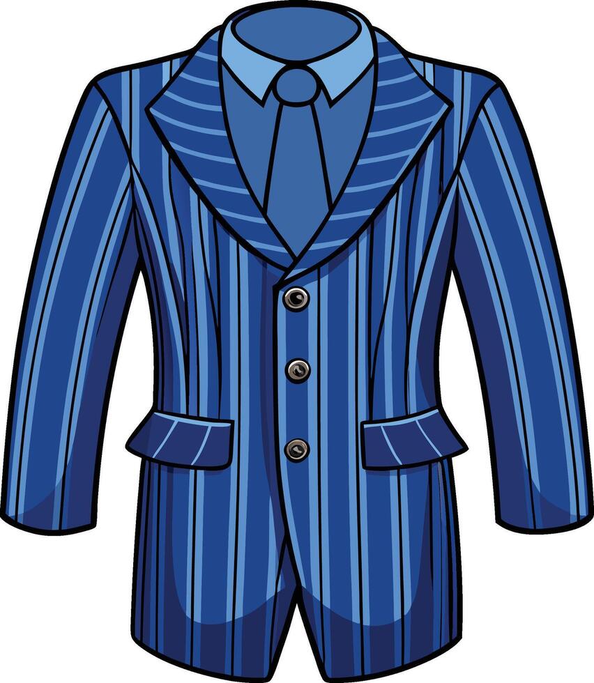 Vintage Tailored Suit Monochrome Line Drawing vector