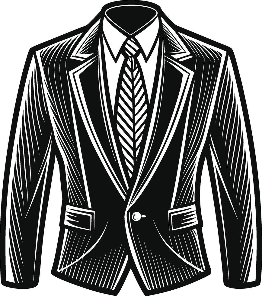 Elegant Tailored Suit Artistic Black Sketchwork vector