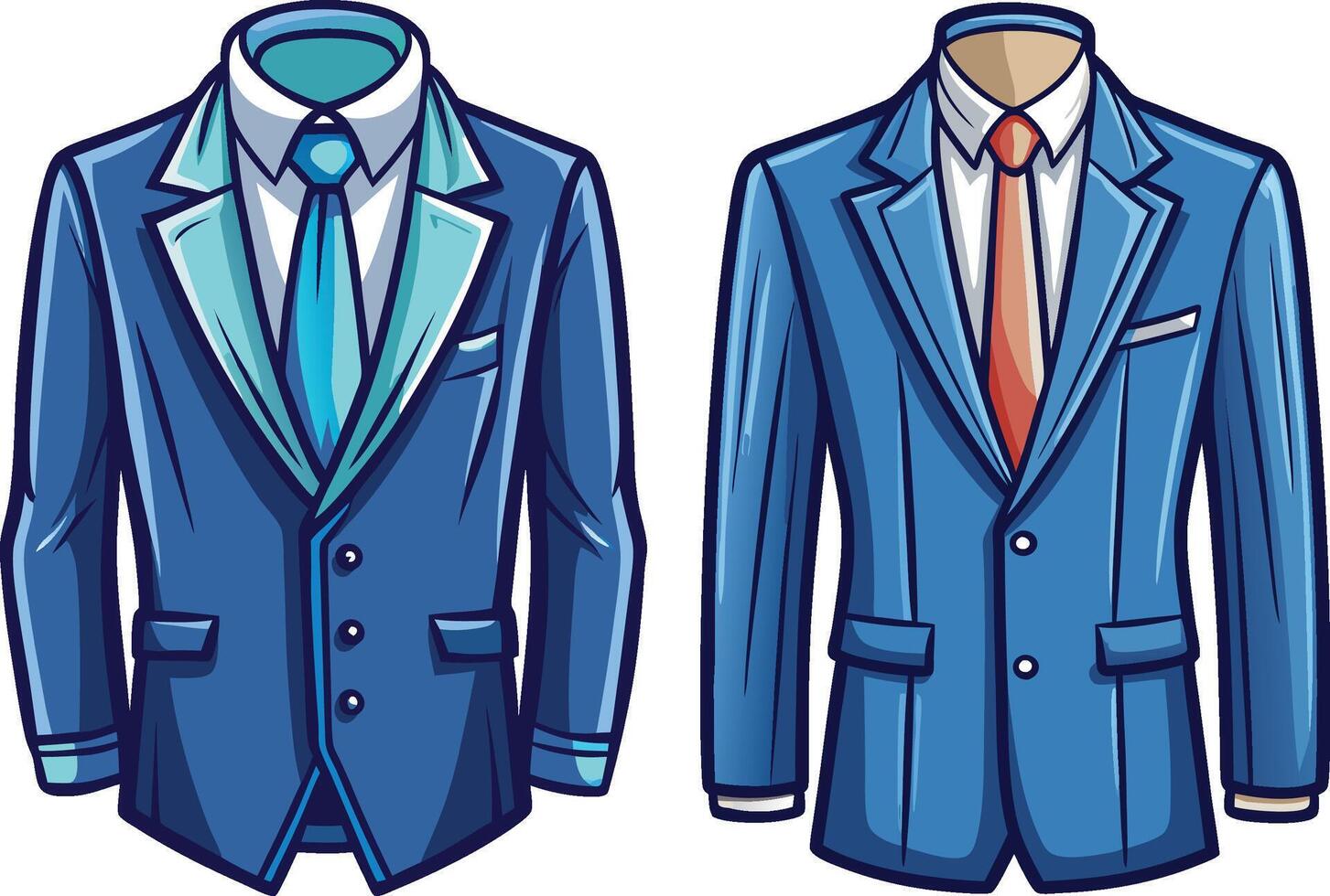 Refined Tailored Suit bule Heritage Drawing vector