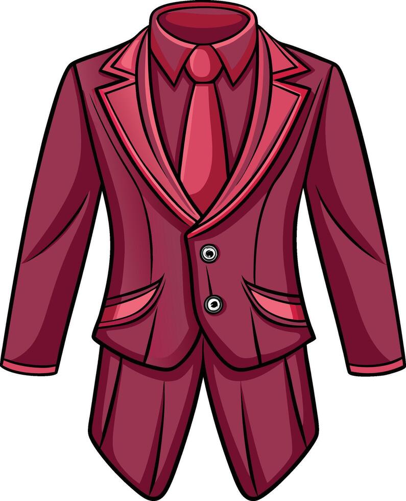 Artistic Tailored Suit Retro Line Drawing vector