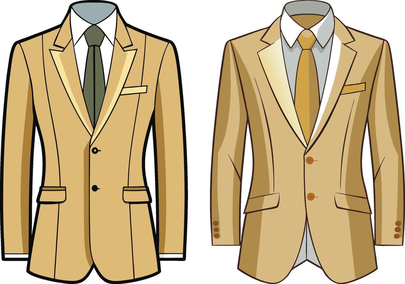 Minimal Tailored Suit Black Line Design vector