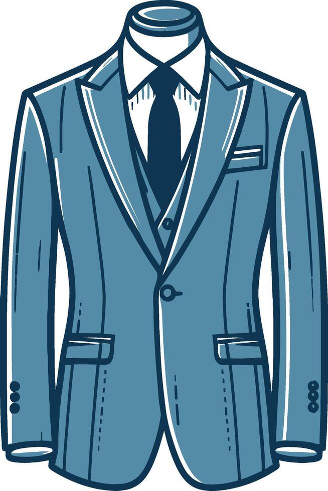 Elegant Tailored Suit Black Sketch Design vector
