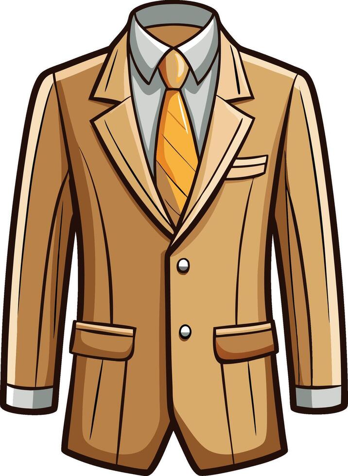 Timeless Tailored Suit Monochrome Line Drawing vector