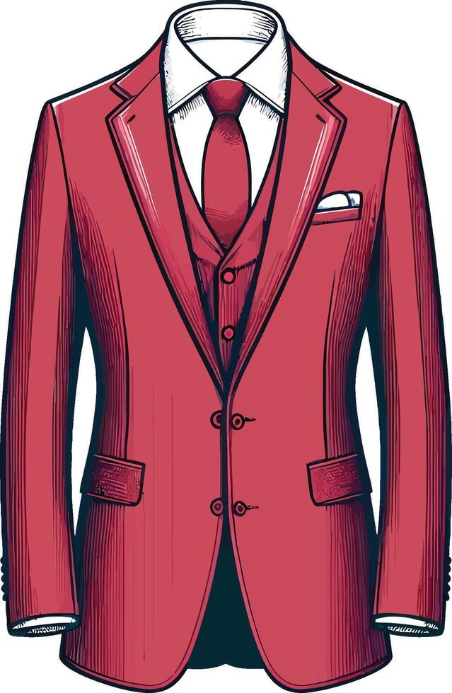 Stylized Tailored Suit Retro Sketch vector