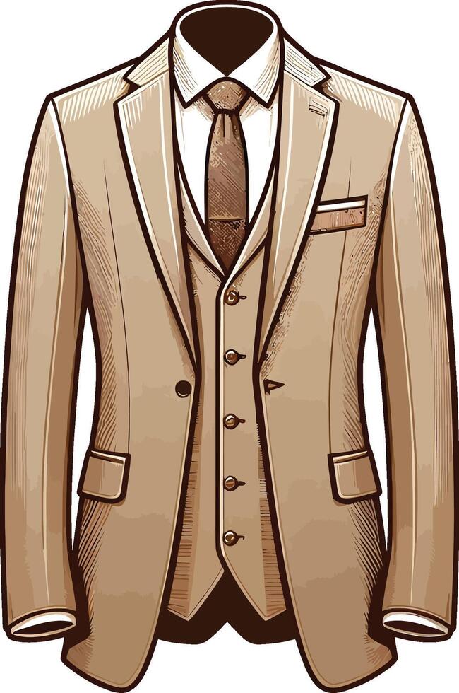 Sophisticated Tailored Suit Black Monochrome vector
