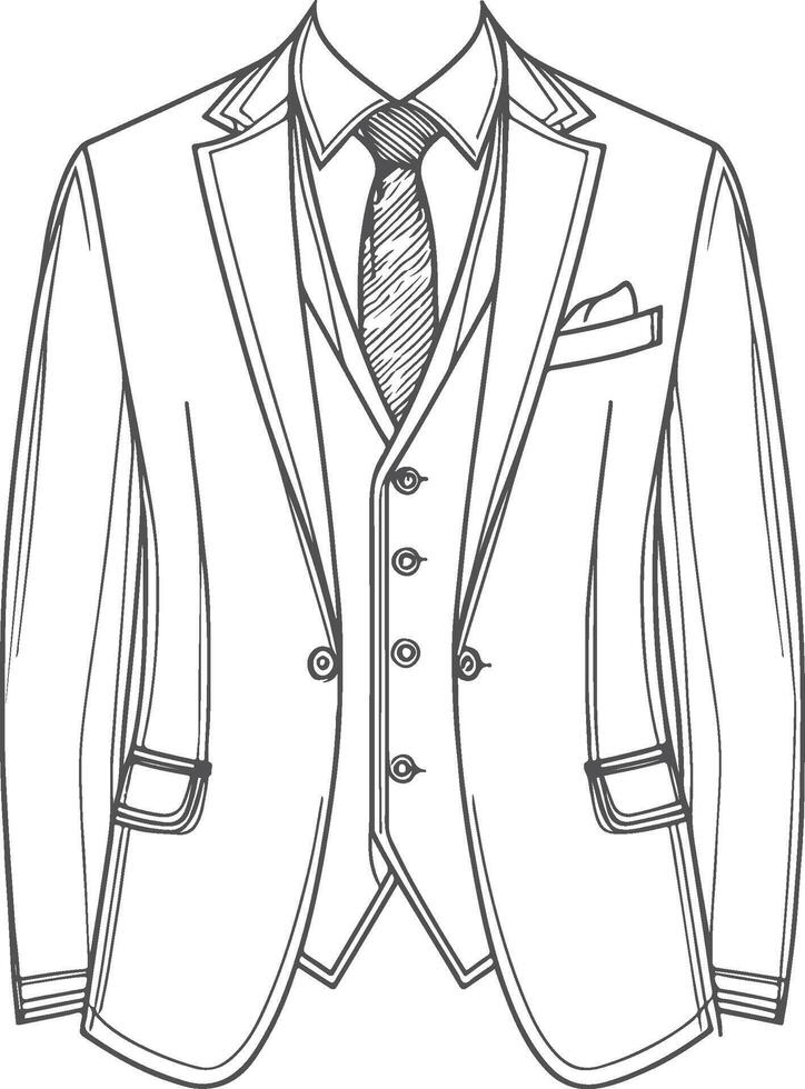 Timeless Tailored Suit Artistic Black Design vector