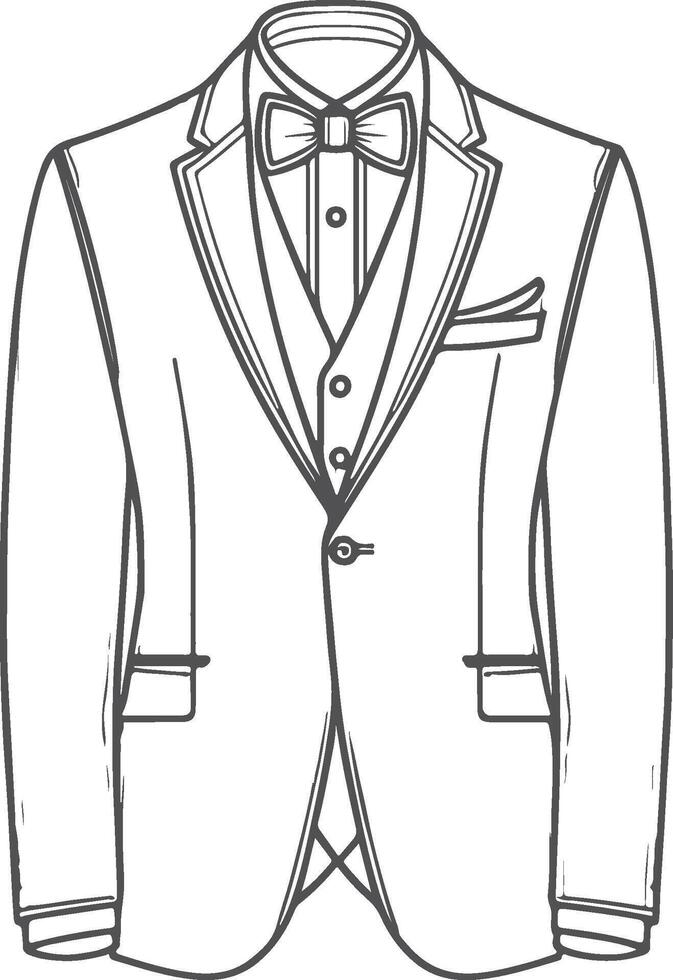 Hand drawn Tailored suit and Different Types of Men's Suits fashion illustration vector