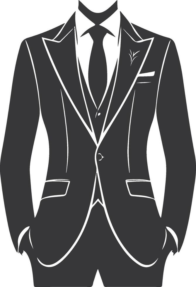 Refined Tailored Suit Artistic Linework Design vector