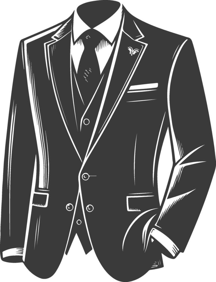 Elegant Tailored Suit Minimal Linework Illustration vector