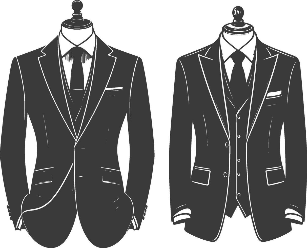 Timeless Tailored Suit Retro Artistic Silhouette vector