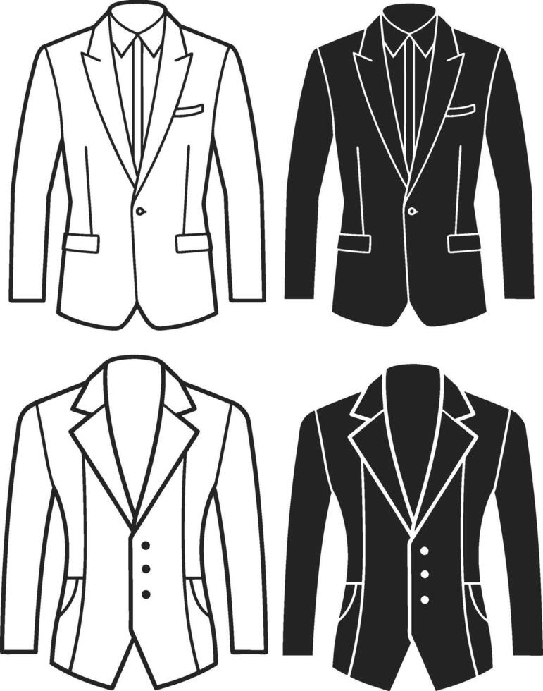 Stylized Tailored Suit Artistic Line Design vector